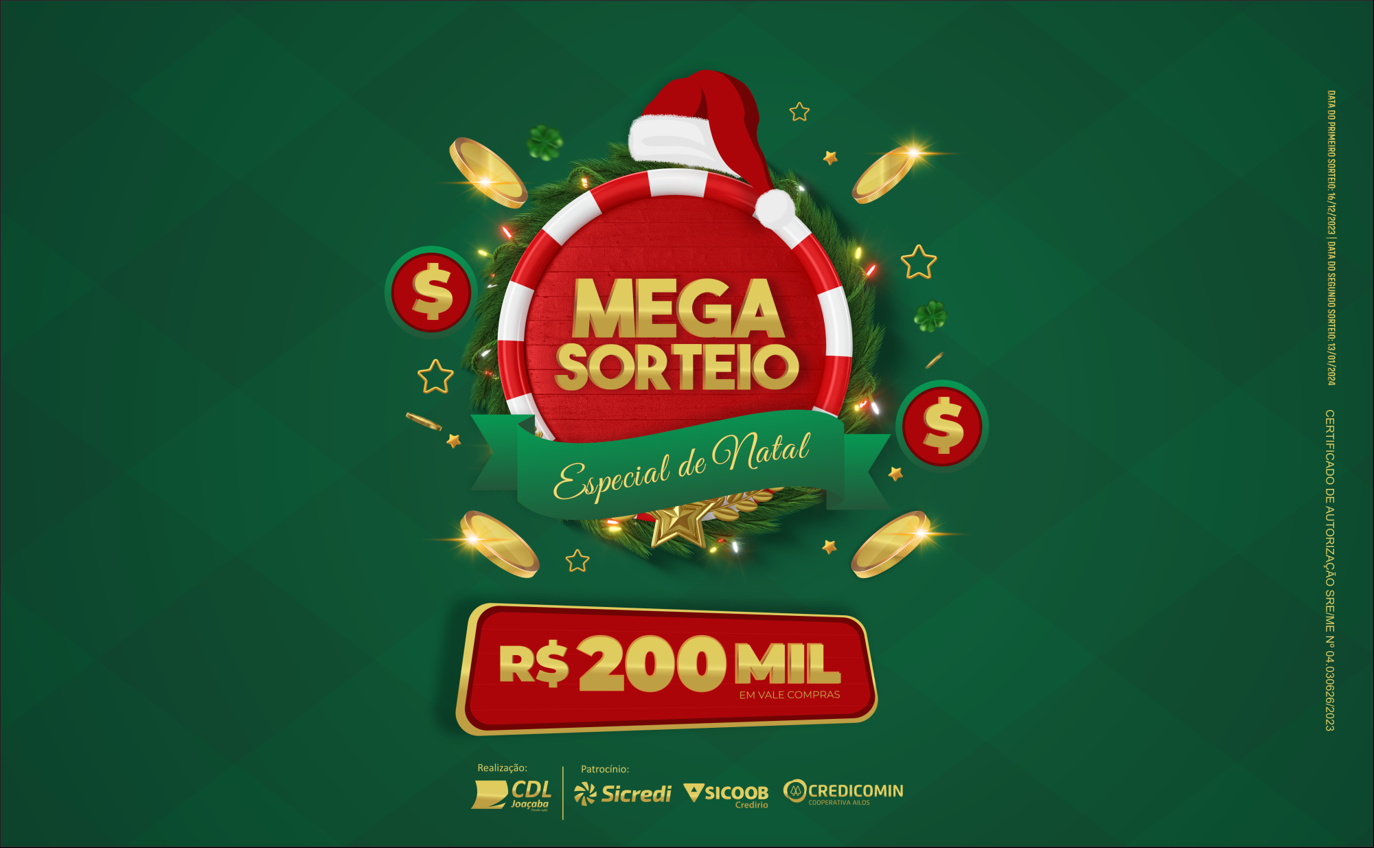 Mega Sorteio Especial de Natal CDL Joaçaba